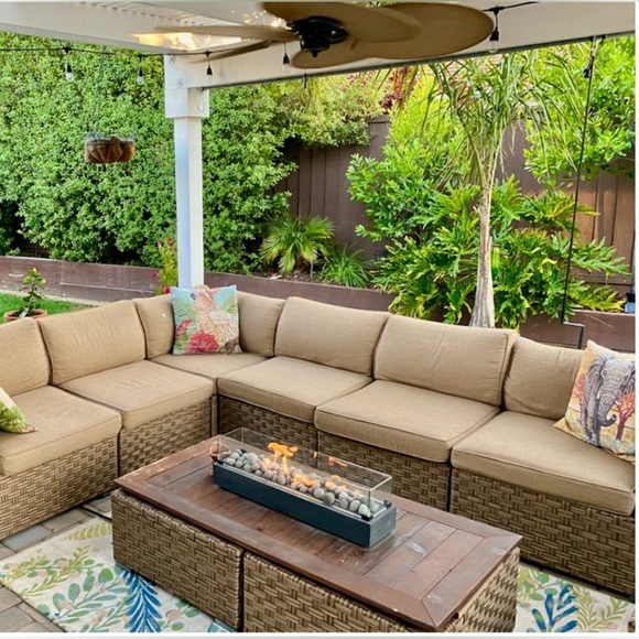 PIER 1 Cockatoo Embroidered Tropical Palm Leaf Indoor Outdoor Pillow 18” X 18” - Picture 9 of 15